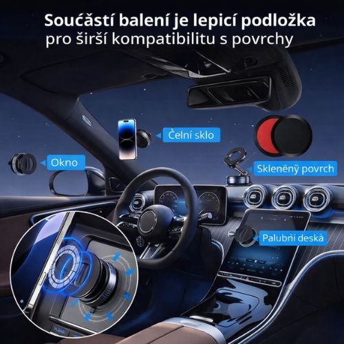 Magnetický držák na telefon s 360° rotací