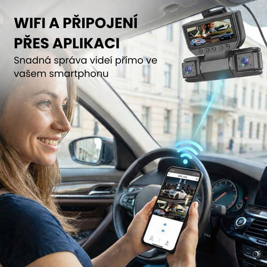 Autokamera se 3 až 4 kanály s Wi-Fi a nočním viděním