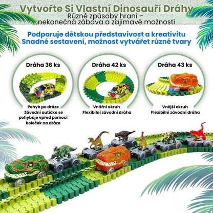 Dinosaur™ Flexibilní závodní dráha se svítícím dinosauřím vozidlem