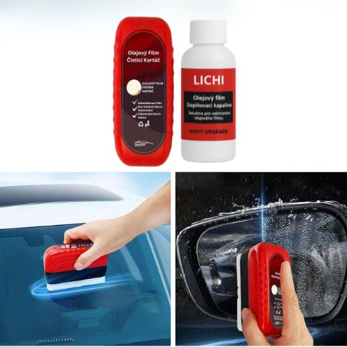 PovlakováníSkel | Roztok na olejový film na autoskla + aplikační štětec