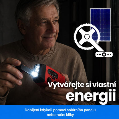 BlackoutBuddy™ – Solární a klikové nouzové rádio Pro