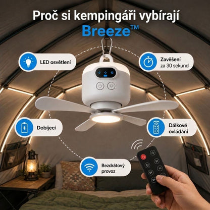 Breeze™ | Závěsný ventilátor do stanu pro příjemně chladné noci
