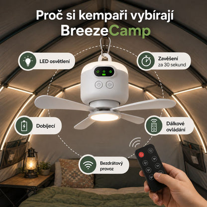 BreezeCamp™ | Závěsný ventilátor do stanu pro příjemně chladné noci