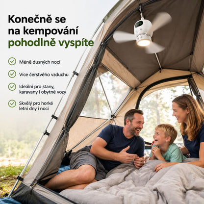 BreezeCamp™ | Závěsný ventilátor do stanu pro příjemně chladné noci