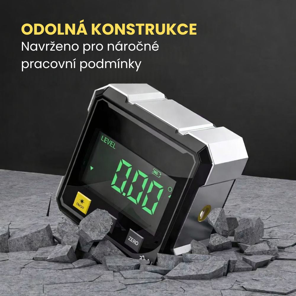 IncliTech™ Digitální magnetický úhloměr s bočním laserem a vysokou přesností