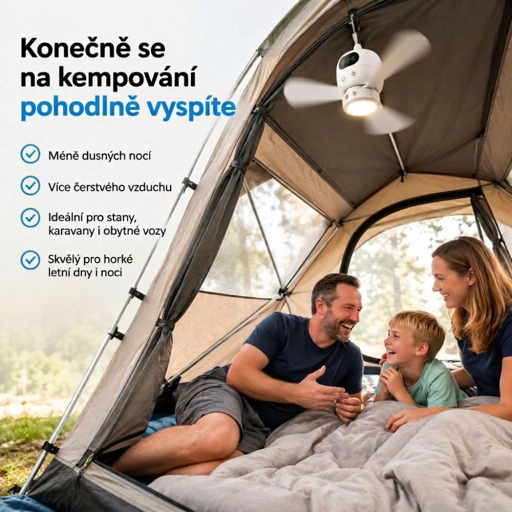Breeze™ | Závěsný ventilátor do stanu pro příjemně chladné noci