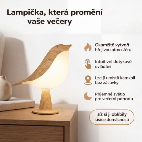 Ptáček Zen – Bezdrátová noční lampička
