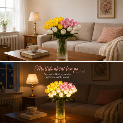 Dekorativní svítící kytice tulipánů