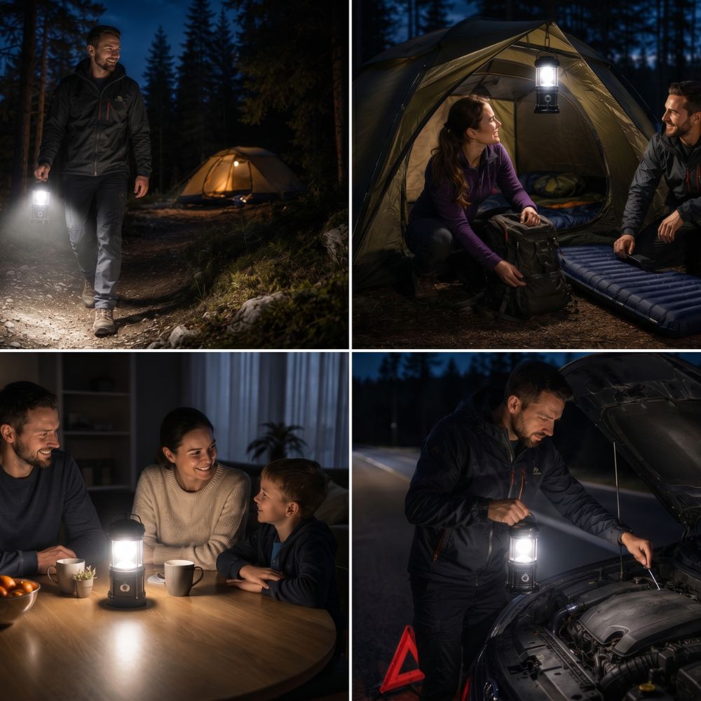 Solární kempingová lampa a svítilna 2v1