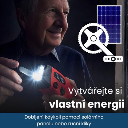BlackoutBuddy™ – Solární a klikové nouzové rádio Pro