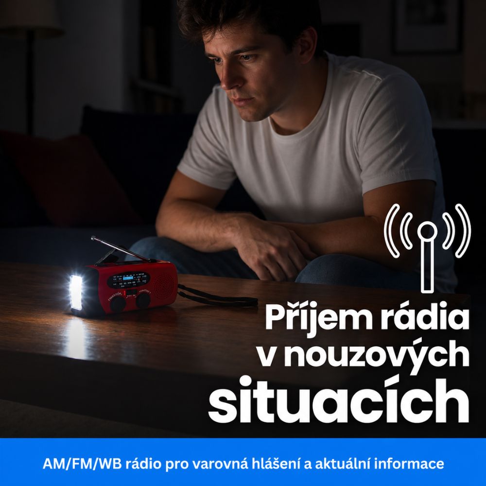 BlackoutBuddy™ – Solární a klikové nouzové rádio Pro