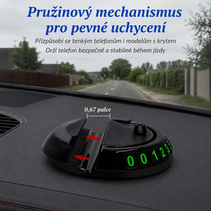 Protiskluzová podložka na palubní desku s držákem telefonu a parkovacím číslem