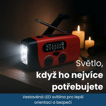 BlackoutBuddy™ – Solární a klikové nouzové rádio Pro