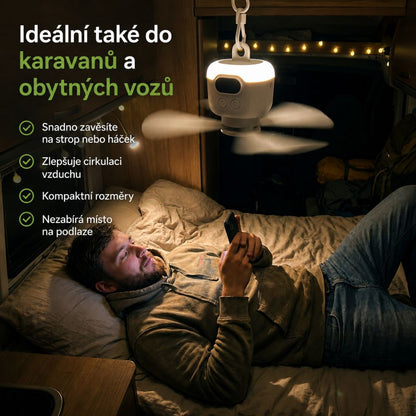 BreezeCamp™ | Závěsný ventilátor do stanu pro příjemně chladné noci