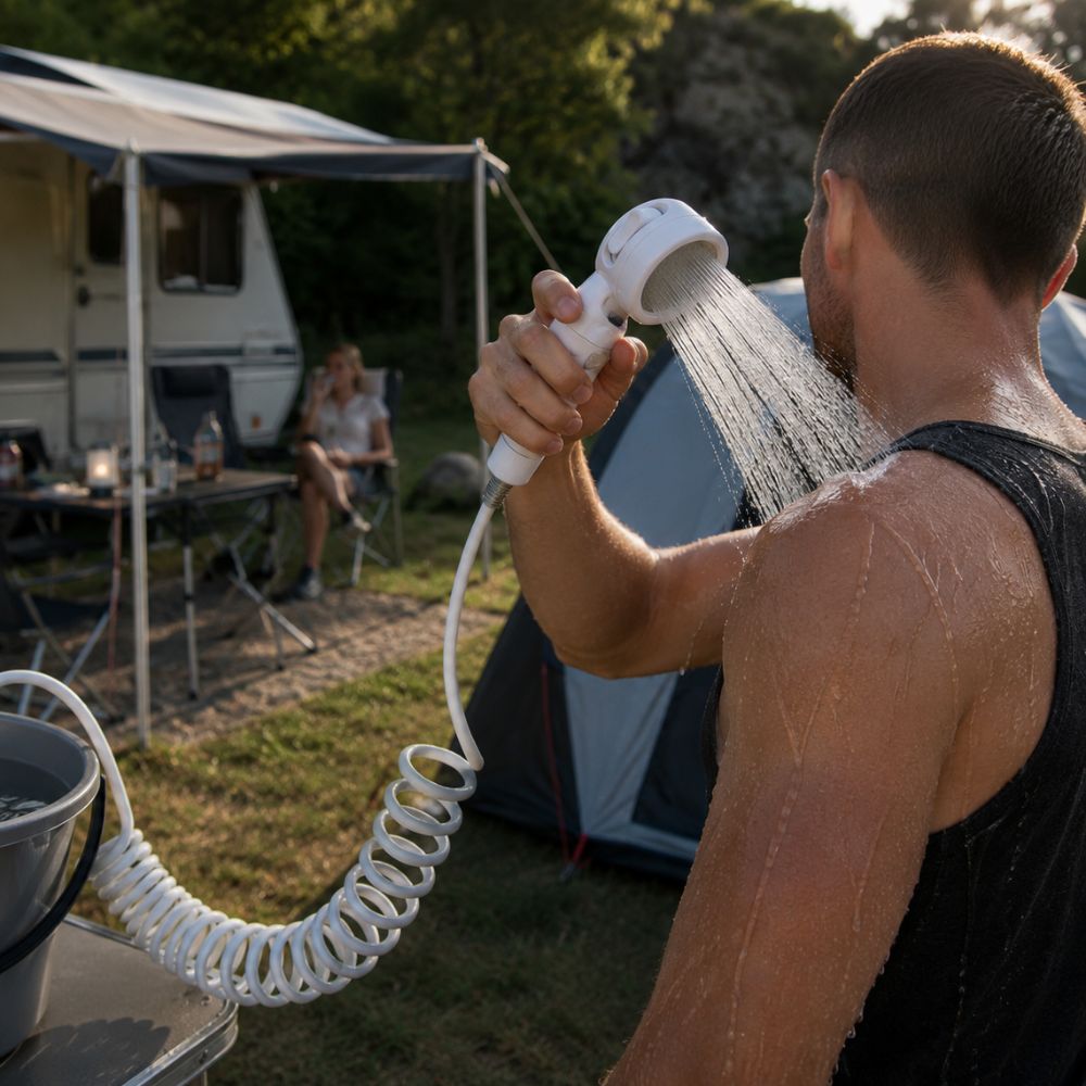 Přenosná kempingová sprcha – sprchujte se kdekoliv