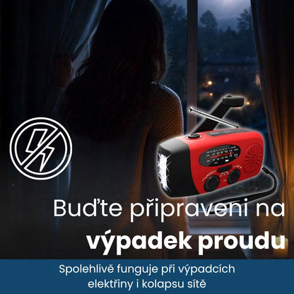 BlackoutBuddy™ – Solární a klikové nouzové rádio Pro
