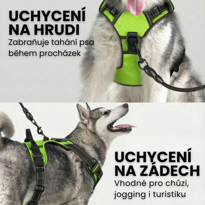 Dobrada SvítícíOchrana™ – Svítící bezpečnostní postroj pro psy