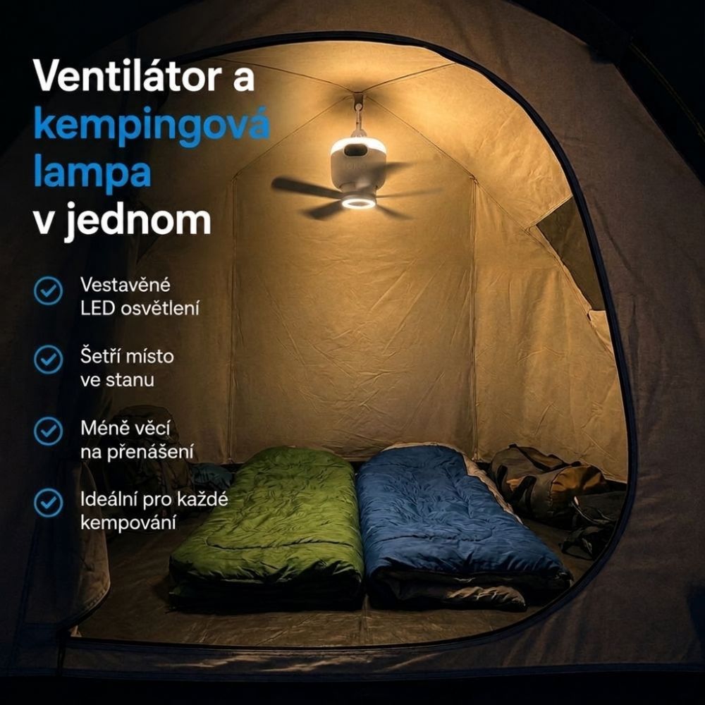 Breeze™ | Závěsný ventilátor do stanu pro příjemně chladné noci