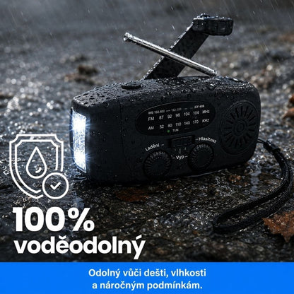 BlackoutBuddy™ – Solární a klikové nouzové rádio Pro