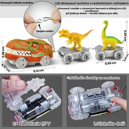 Dinosaur™ Flexibilní závodní dráha se svítícím dinosauřím vozidlem