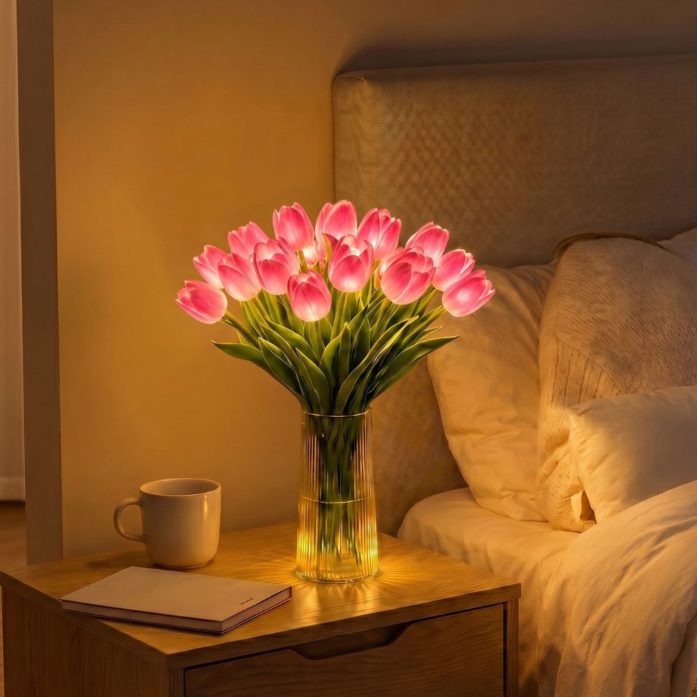 Dekorativní svítící kytice tulipánů
