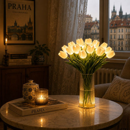 Dekorativní svítící kytice tulipánů