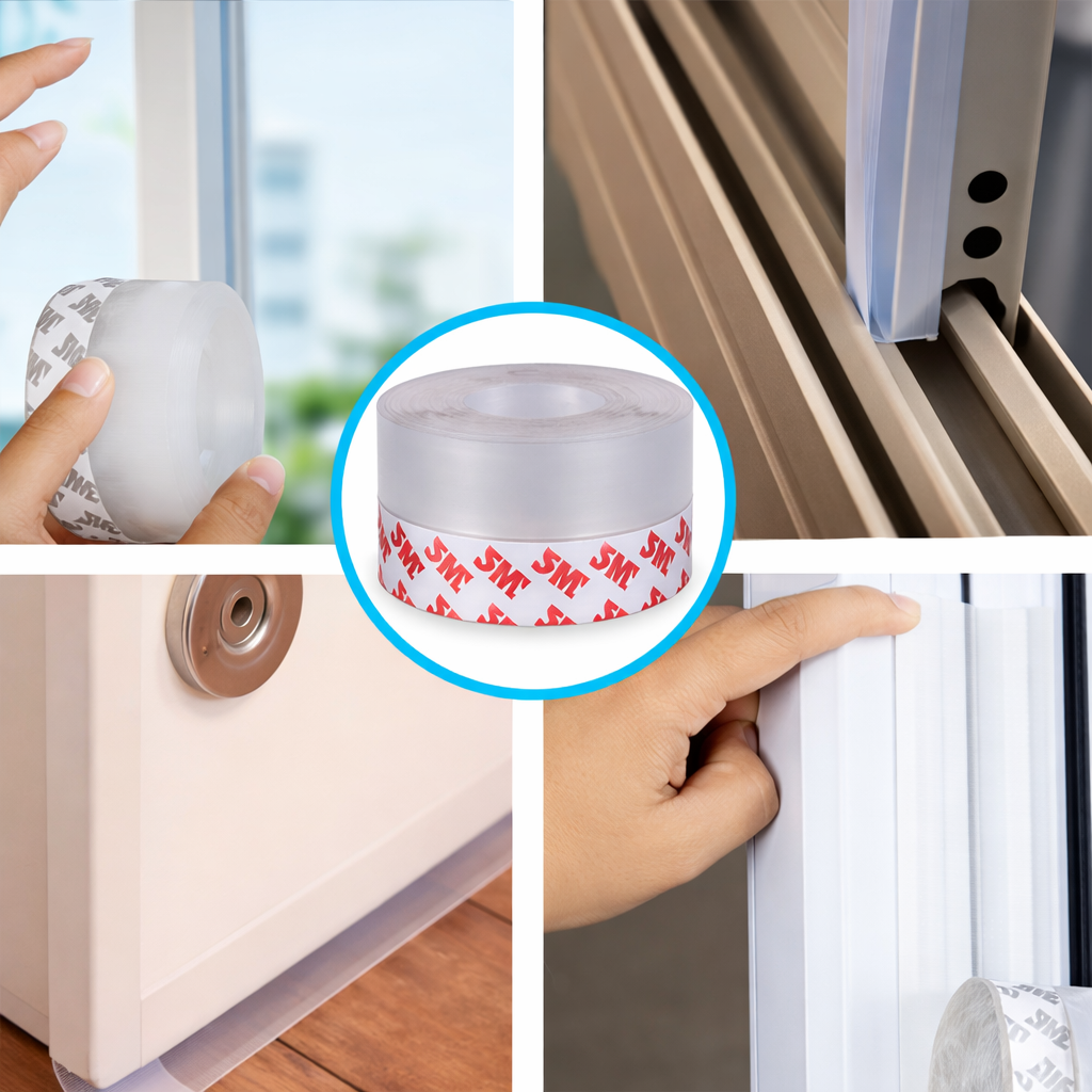 TapeShield™ – Transparentní těsnicí páska pro dveře a okna