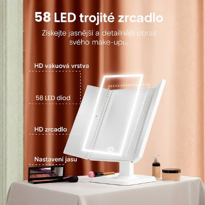 KosmetickéZrcadlo™ | Třídílné kosmetické zrcadlo s tříbarevným LED osvětlením