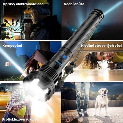 Dobíjecí LED Svítilna v Taktickém Provedení – Vysoký výkon