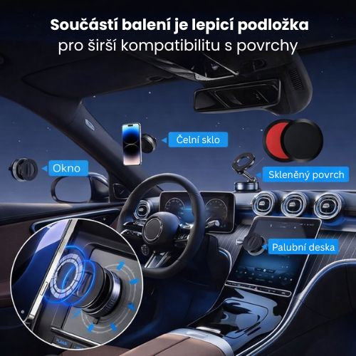 Magnetický držák na telefon s 360° rotací