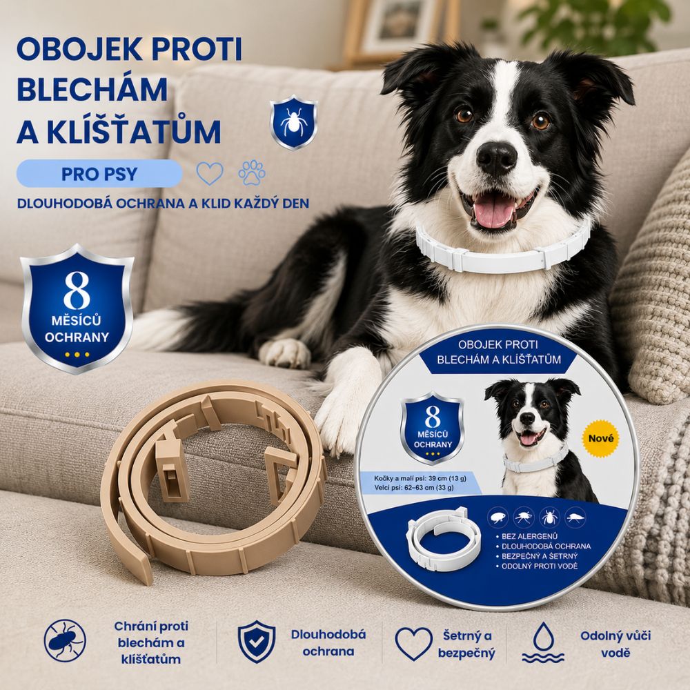 PetProtect™ - Přírodní obojek proti blechám, klíšťatům a komárům (ochrana až 8 měsíců)