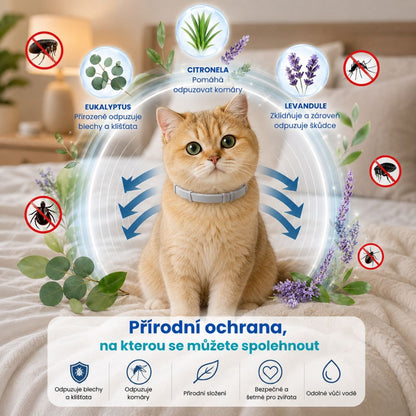 PetProtect™ - Přírodní obojek proti blechám, klíšťatům a komárům (ochrana až 8 měsíců)