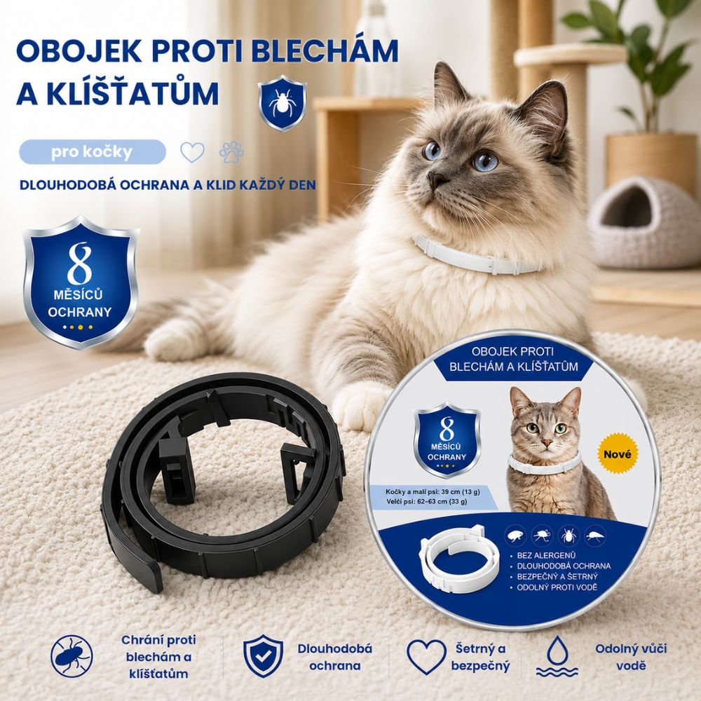 PetProtect™ - Přírodní obojek proti blechám, klíšťatům a komárům (ochrana až 8 měsíců)