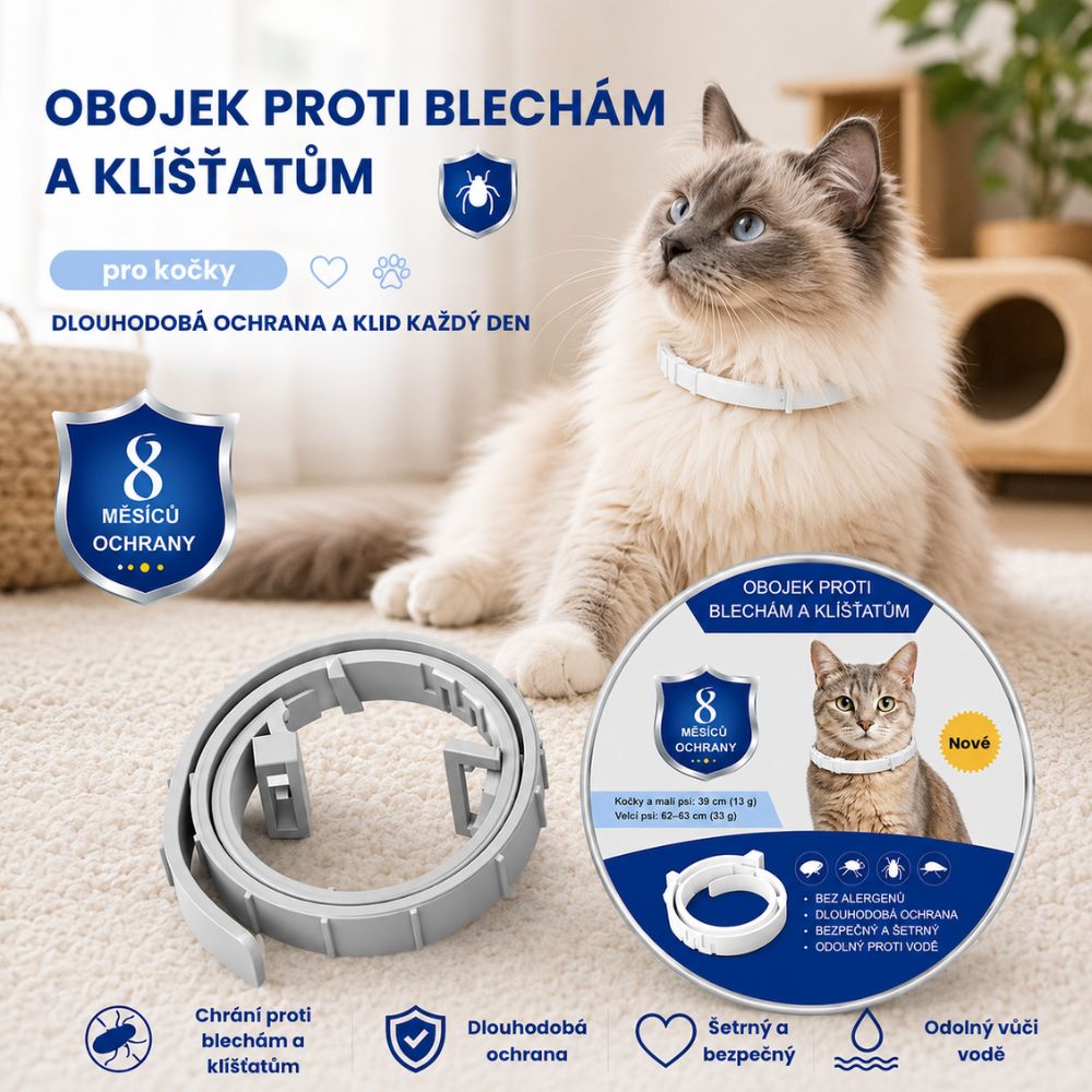 PetProtect™ - Přírodní obojek proti blechám, klíšťatům a komárům (ochrana až 8 měsíců)