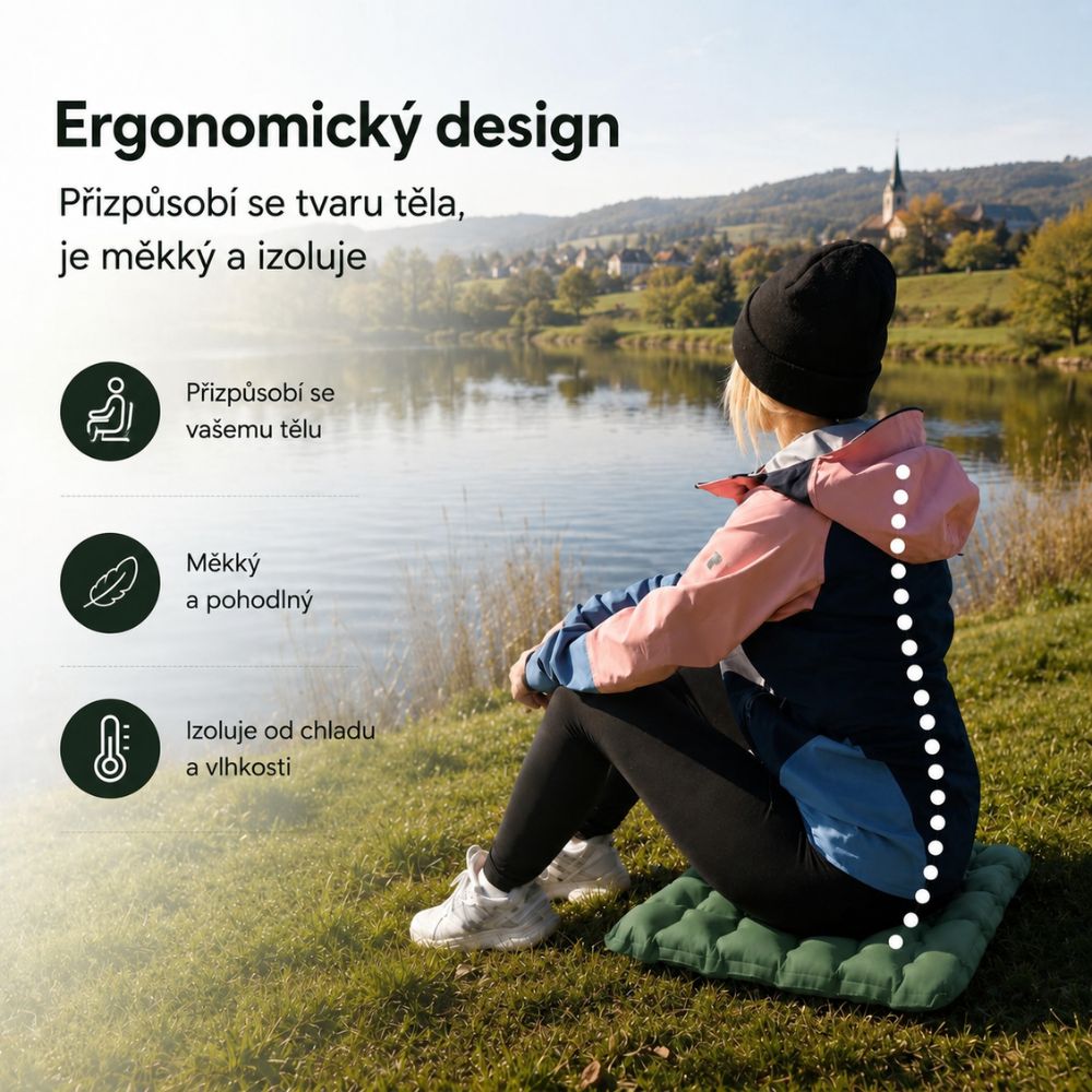 Pohodlný sedací polštář na cesty AirCushion™ Lite