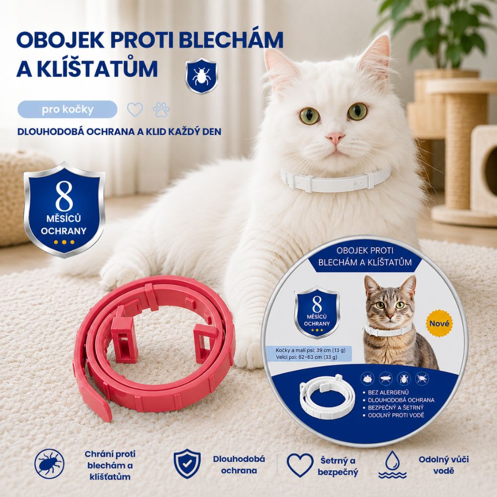 PetProtect™ - Přírodní obojek proti blechám, klíšťatům a komárům (ochrana až 8 měsíců)