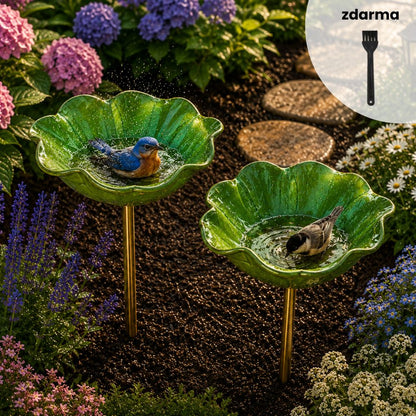 🐦Dekorativní kovová květina pro ptáčky s pítkem a miskou na krmení🌸