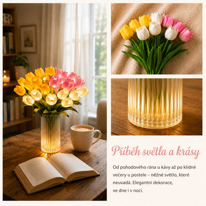 Dekorativní svítící kytice tulipánů
