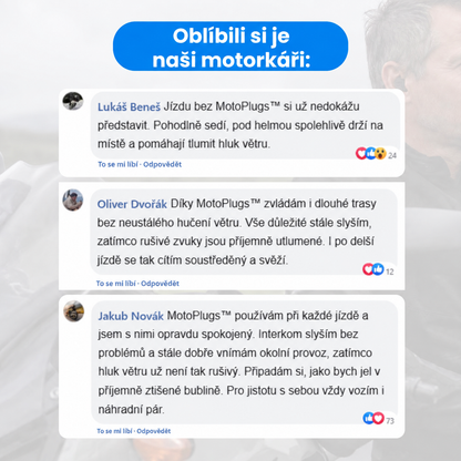 MotoPlugs™ - Špunty do uší proti hluku větru