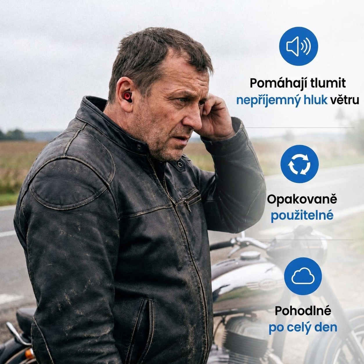 MotoPlugs™ - Špunty do uší proti hluku větru