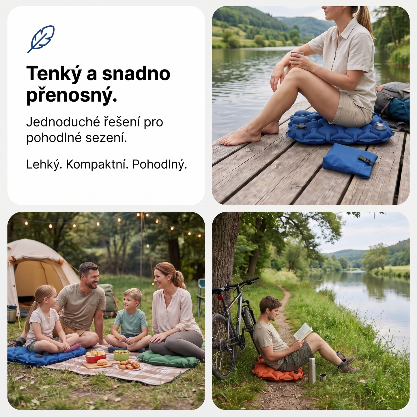 Pohodlný sedací polštář na cesty AirCushion™ Lite