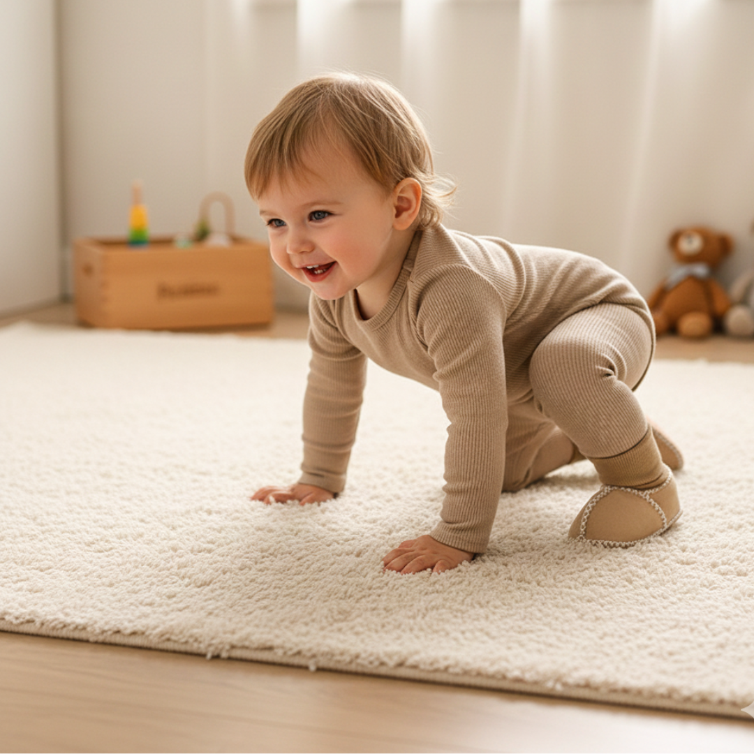 Zateplené zimní ponožkové botičky v semišovém vzhledu