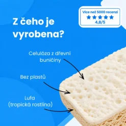 Houbičky na nádobí bez plastu, 12 ks - Obrázek 4