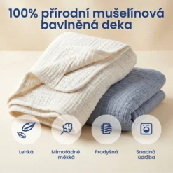 Alternative view of Jemná mušelínová deka
